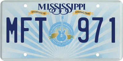 MS license plate MFT971
