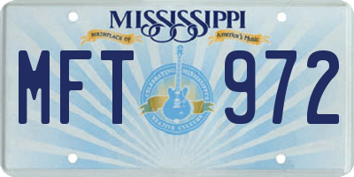 MS license plate MFT972