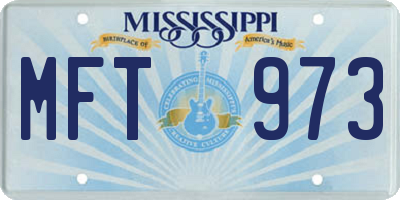 MS license plate MFT973