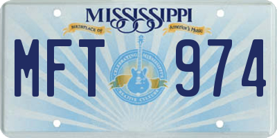 MS license plate MFT974