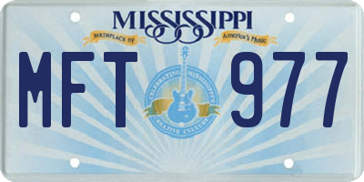 MS license plate MFT977