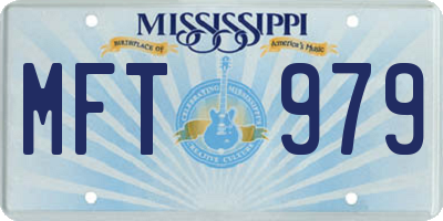 MS license plate MFT979