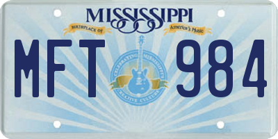 MS license plate MFT984