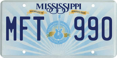 MS license plate MFT990