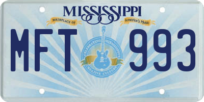 MS license plate MFT993