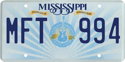 MS license plate MFT994