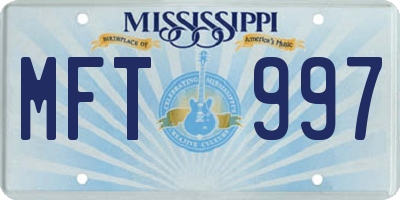MS license plate MFT997