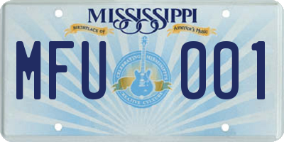 MS license plate MFU001