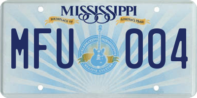 MS license plate MFU004