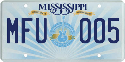 MS license plate MFU005