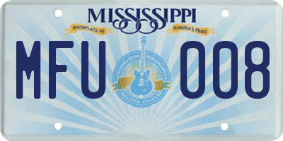 MS license plate MFU008