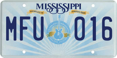 MS license plate MFU016