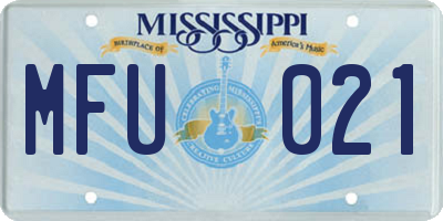 MS license plate MFU021