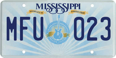 MS license plate MFU023