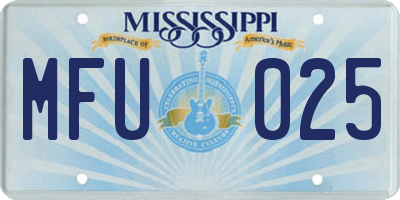 MS license plate MFU025