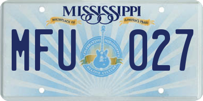 MS license plate MFU027