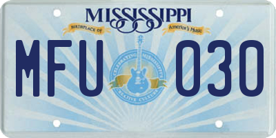 MS license plate MFU030