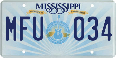 MS license plate MFU034