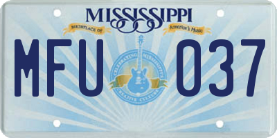 MS license plate MFU037
