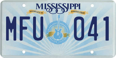 MS license plate MFU041