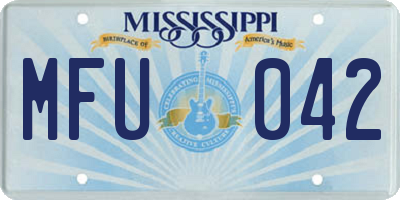 MS license plate MFU042