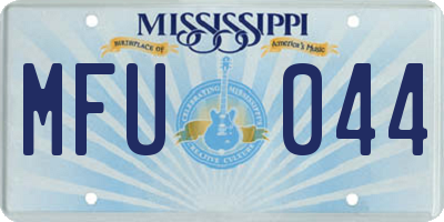 MS license plate MFU044
