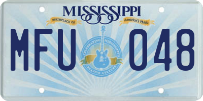 MS license plate MFU048