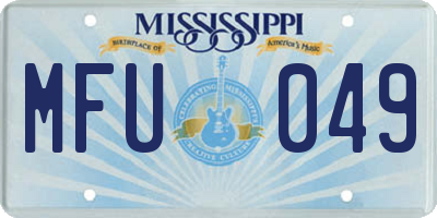 MS license plate MFU049