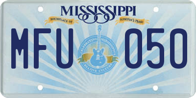MS license plate MFU050