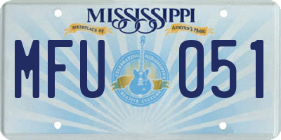 MS license plate MFU051