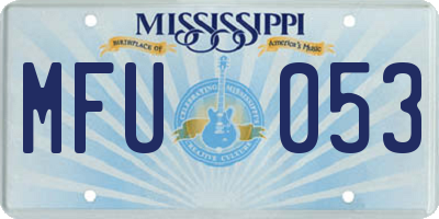MS license plate MFU053