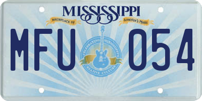 MS license plate MFU054