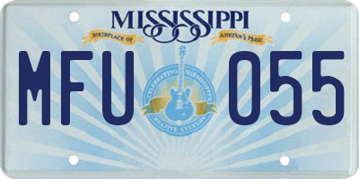MS license plate MFU055