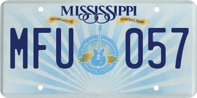 MS license plate MFU057