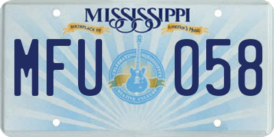 MS license plate MFU058