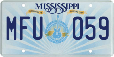MS license plate MFU059