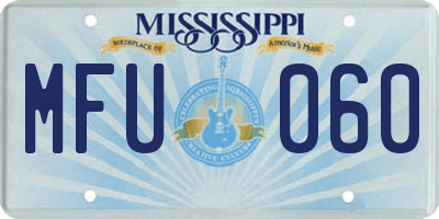 MS license plate MFU060