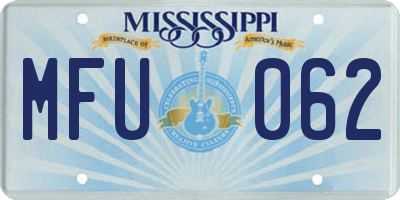 MS license plate MFU062