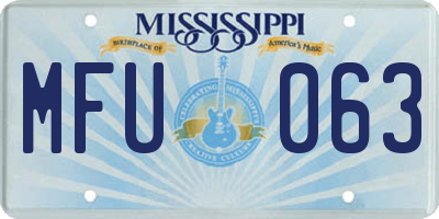 MS license plate MFU063