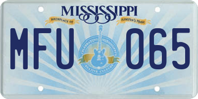 MS license plate MFU065