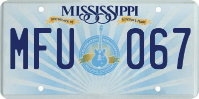 MS license plate MFU067