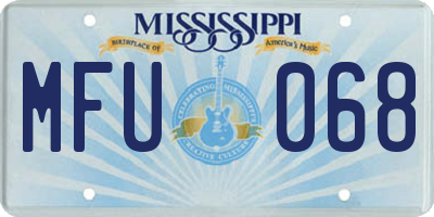 MS license plate MFU068