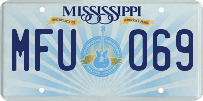 MS license plate MFU069
