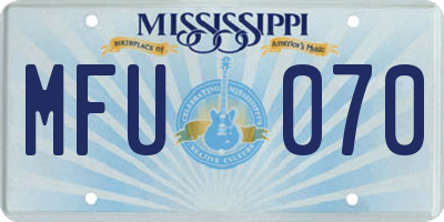 MS license plate MFU070