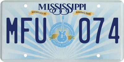 MS license plate MFU074