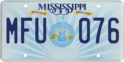 MS license plate MFU076