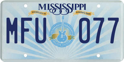 MS license plate MFU077