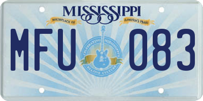 MS license plate MFU083