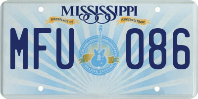 MS license plate MFU086