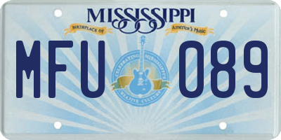 MS license plate MFU089